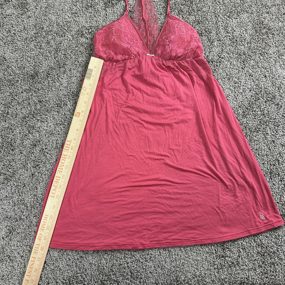 VTG Victoria's Secret Lingerie Small Pink Lace Halter Babydoll Slip Y2K Coquette - Picture 4 of 14